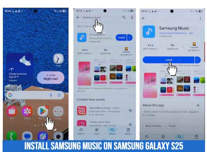install samsung music on samsung galaxy s25