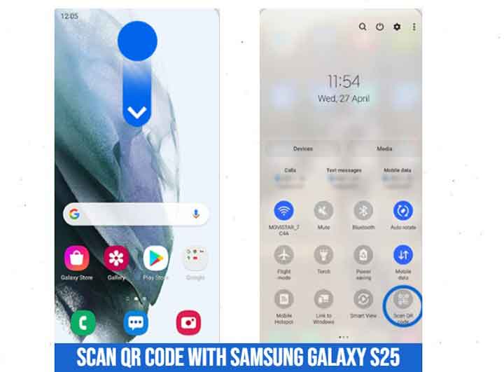 scan qr code with samsung galaxy s25