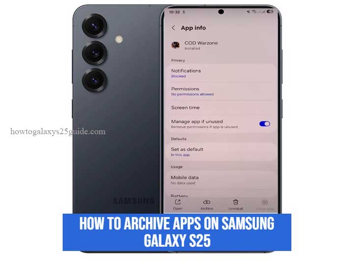 how to archive apps on samsung galaxy s25