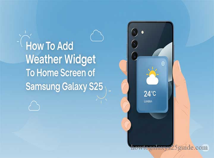 add weather widget to home screen of galaxy s25.
